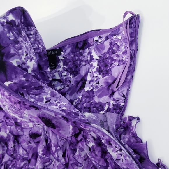 Purple Floral Chiffon Layered Dress - Picture 5 of 8